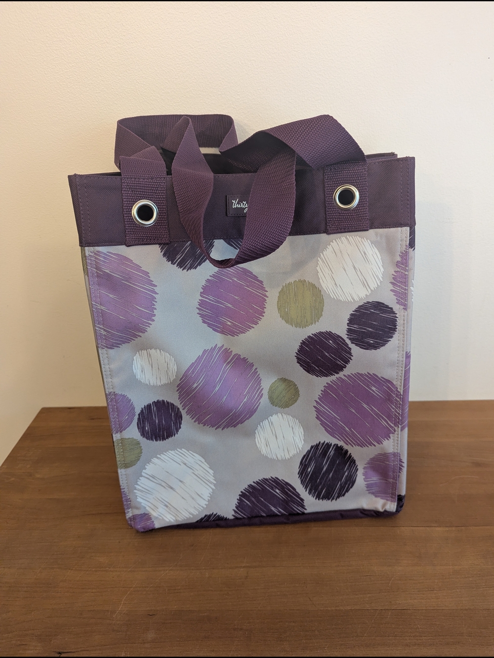 Thirty-One Plum Dot Tote Bag - Picture 3 of 10
